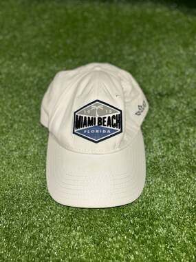 Essencial Caps Miami Beach Florida Embroidered Dad Hat - Cream Adjustable